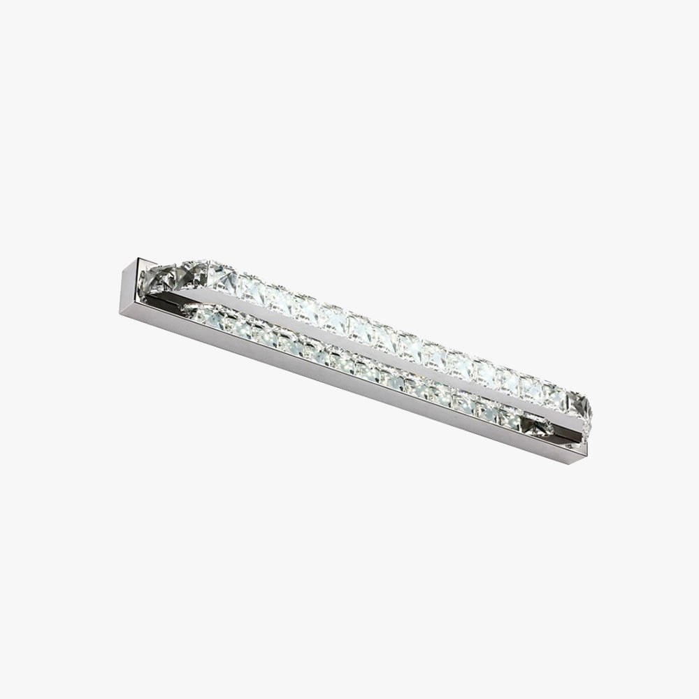 Kristy Applique Murale à Miroir LED Rectangulaire Moderne Cristal Métal Argent Salle de Bain - Neutralighting