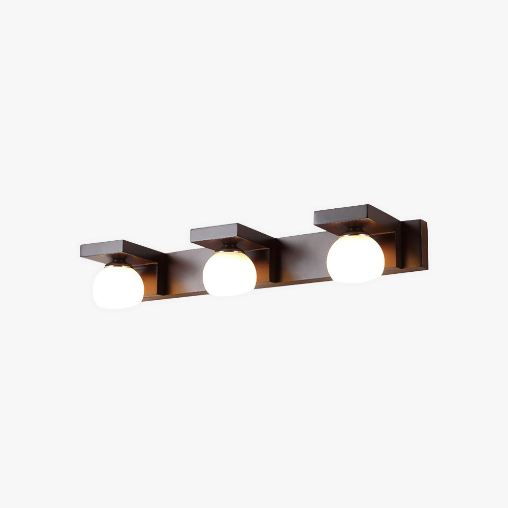 Muto Applique Murale à Miroir Intérieur Ronde Vintage LED Bois/Verre Burn Salle de Bain - Neutralighting
