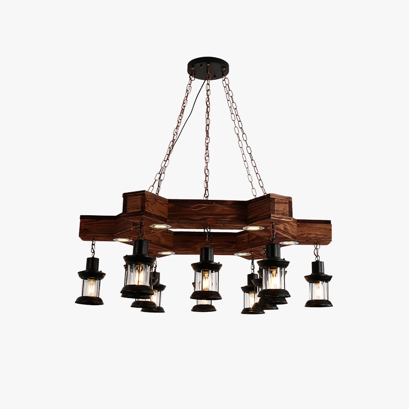 Epoch Suspension Polygone Géométrique, Metal/Bois, Marron, Salon - Neutralighting