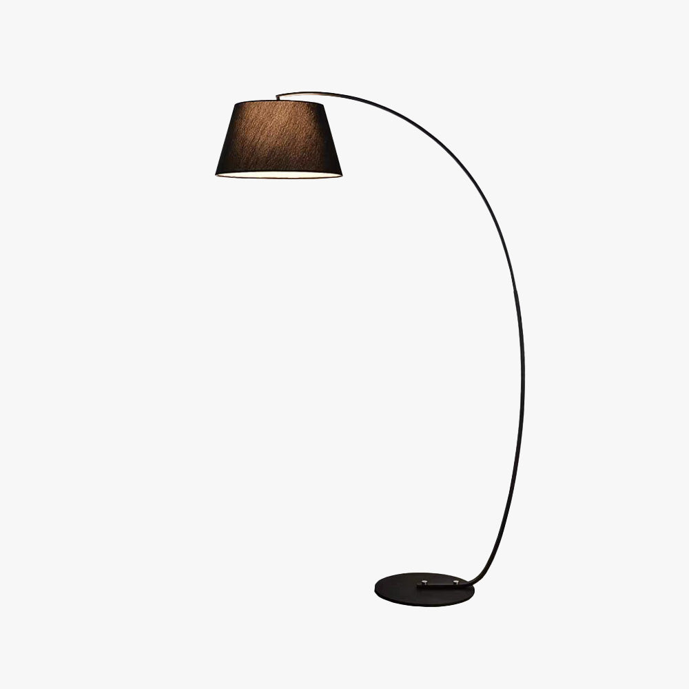 Mira Lampadaire Arche Moderne, Tissu/Métal, Noir, Salon/Chambre - Neutralighting