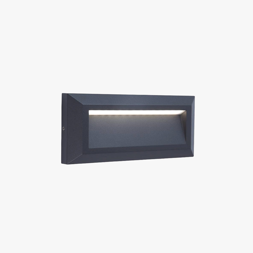 Ray Éclairage Escalier Extérieur Rectangulaire Simple, Métal, Noir, Cour