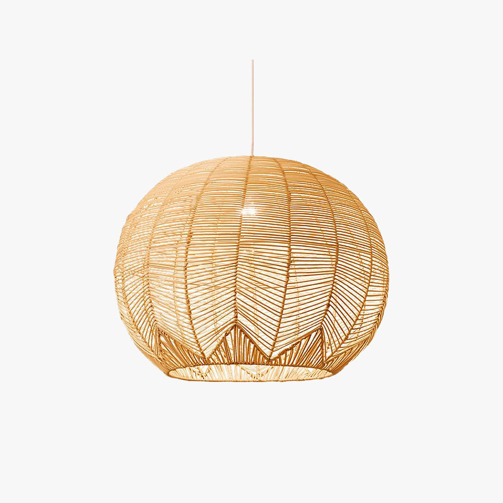 Ritta Luminaires Suspensions Grande Ballon Vintage Métal/Rotin Bois Bureau/Salon - Neutralighting