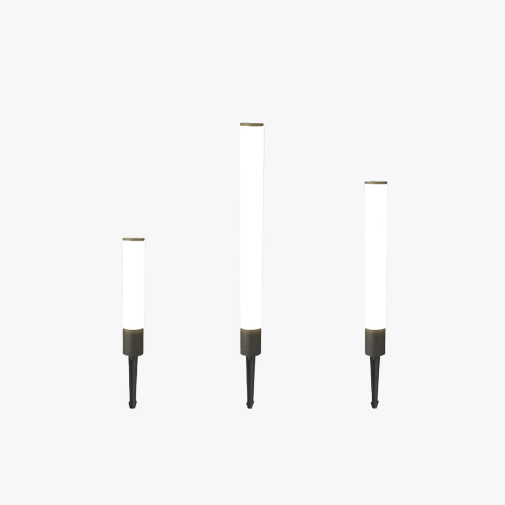 Ray Lampe Extérieure au Sol Minimaliste, Métal/Acrylique, Noir/Blanc, Jardin - Neutralighting