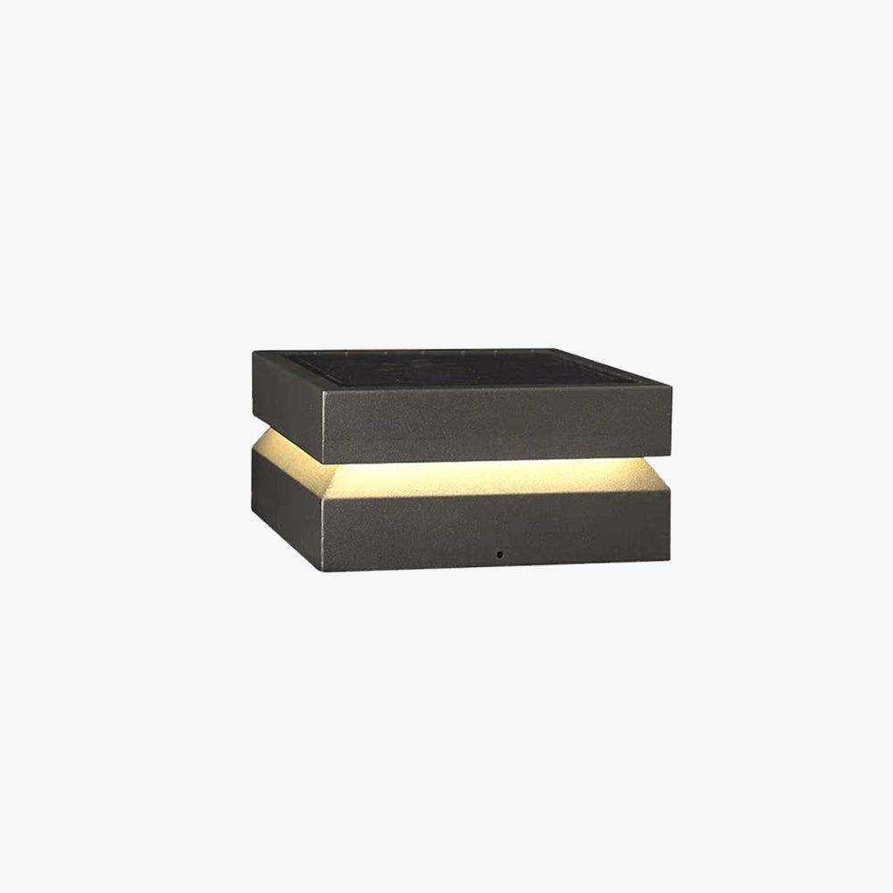 Ray Lampe de Poteau Rectangulaire Moderne, Métal, Noir, Cour - Neutralighting