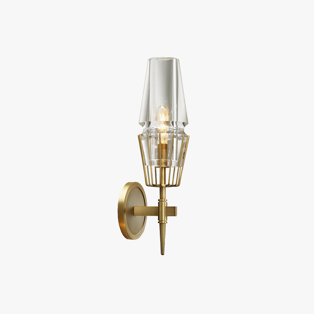 Arisha Design Italien LED Applique Murale Linéaire Vintage Métal/Verre Or Salon/Chambre - Neutralighting