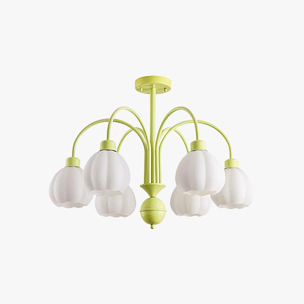 Arisha Suspension Multi Morandi, Métal/Verre, Blanc/Jaune, Couloir/Salon - Neutralighting
