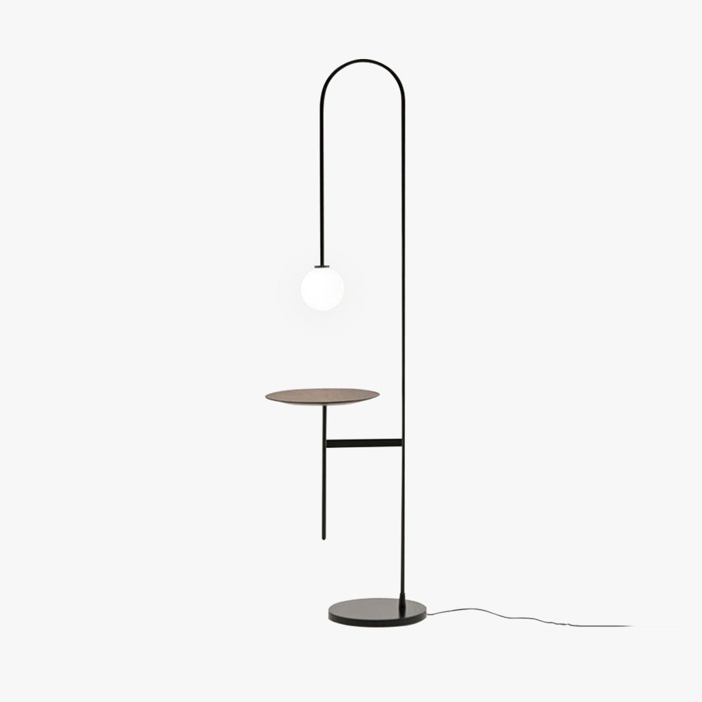 Valentina Design Avec Tableau Lampadaire Simple Métal/Marbre/Verre Noir Salon