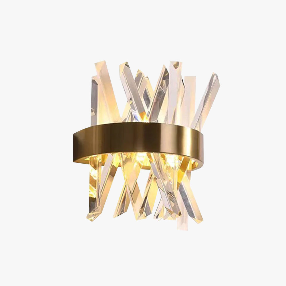 Kristy Applique Murale Luxueux LED Moderne Métal Cristal Or Chambre à Coucher/Salon - Neutralighting