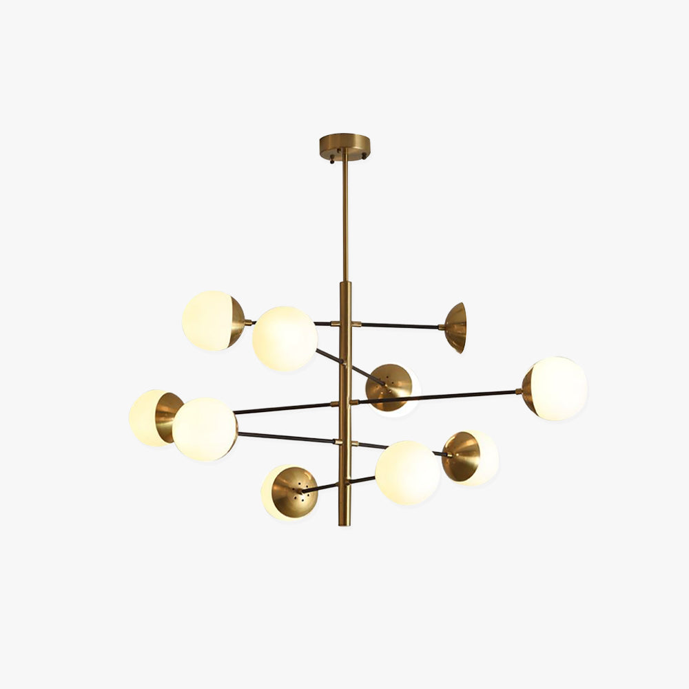 Valentina Globe LED Suspension Or Métal Verre Salon Chambre à Coucher - Neutralighting