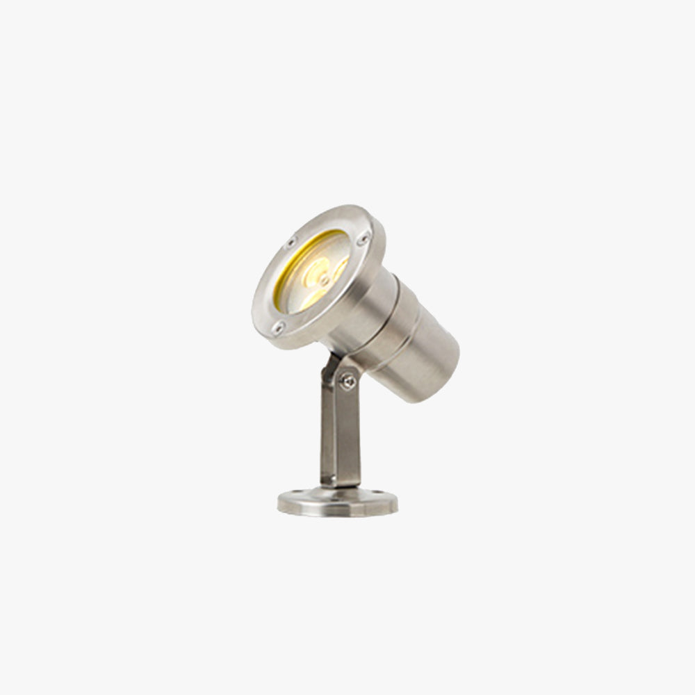 Ray Spot de Bassin Cylindre Moderne, Métal/Verre, Argent, Jardin - Neutralighting