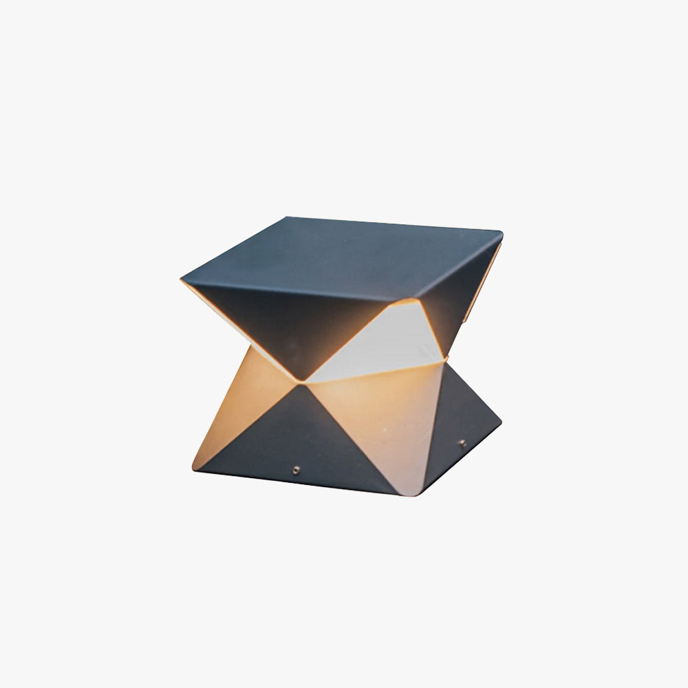 Ray Lampadaire Géométrique Moderne, Métal/Verre, Noir, Extérieur - Neutralighting