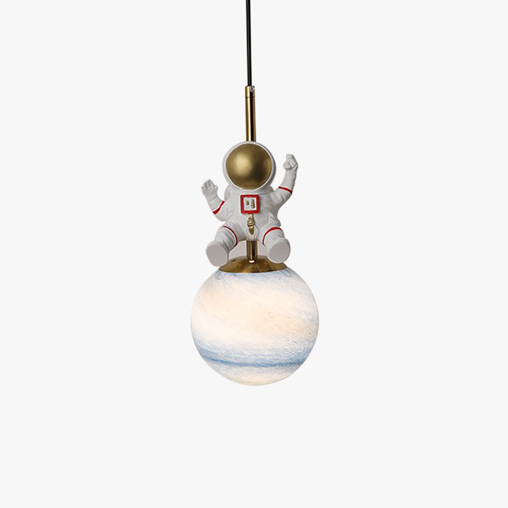 Aria Suspesion Globe Moderne, Metal/Verre, Blanc/Bleu, Chambre - Neutralighting