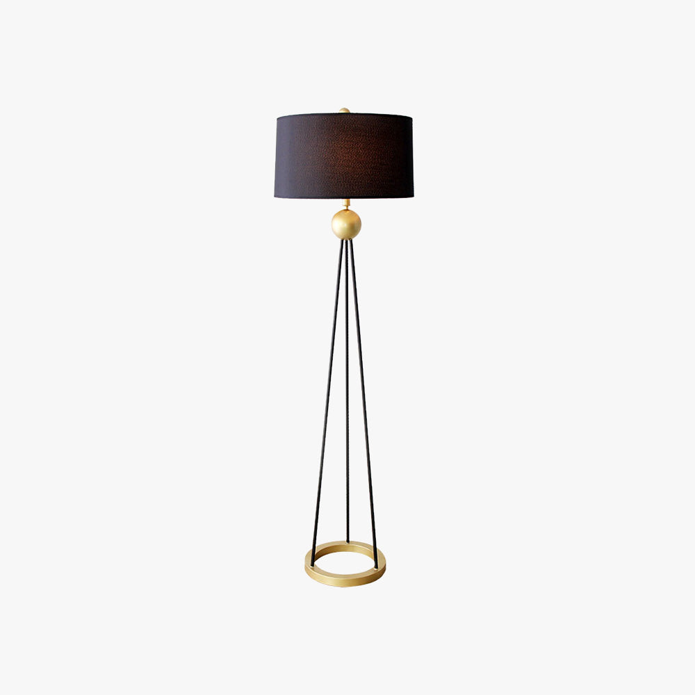 Mira Design Lampadaire Tripod Simple Tissu/Métal Noir Salon/Bureau