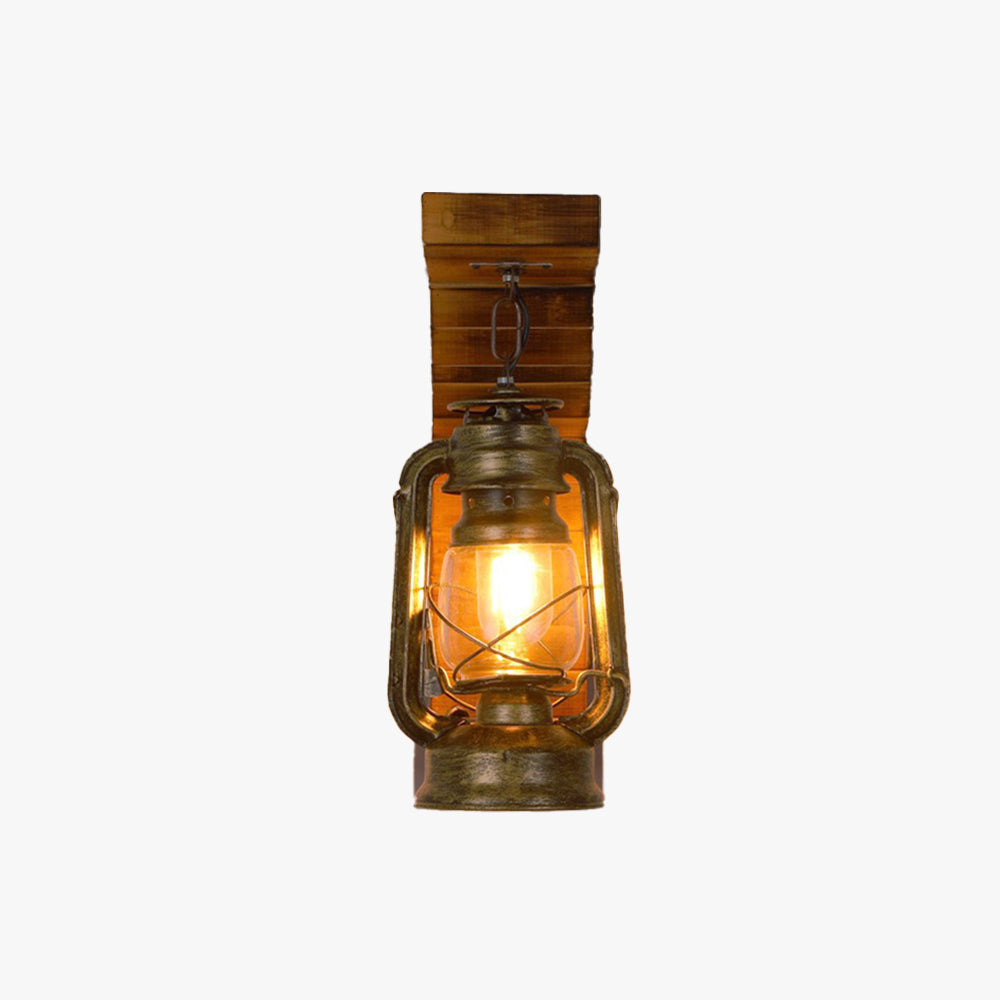 Epoch Applique Murale en Forme de Lantern, Métal et Bois, 12x40CM