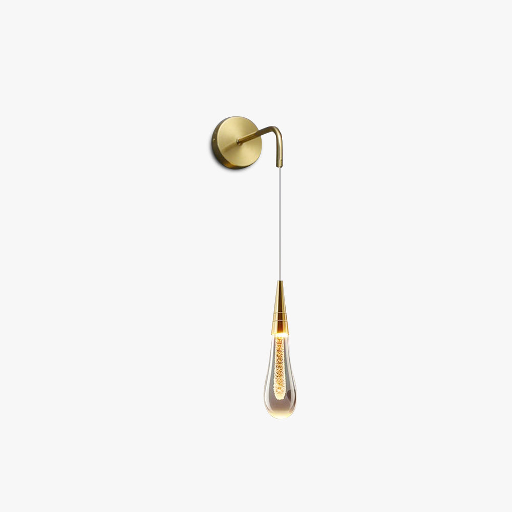 Kristy Design LED Applique Murale Goutte d’Eau Moderne Cristal Noir/Or Chambre à Coucher - Neutralighting