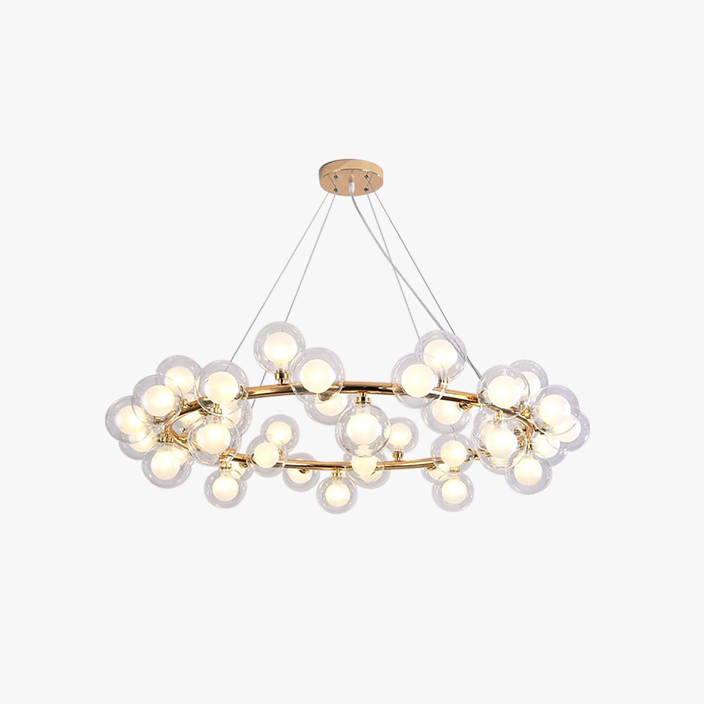 Valentina Luminaires Suspensions Design LED Art Deco Métal Verre Or Chambre à Coucher/Salon - Neutralighting