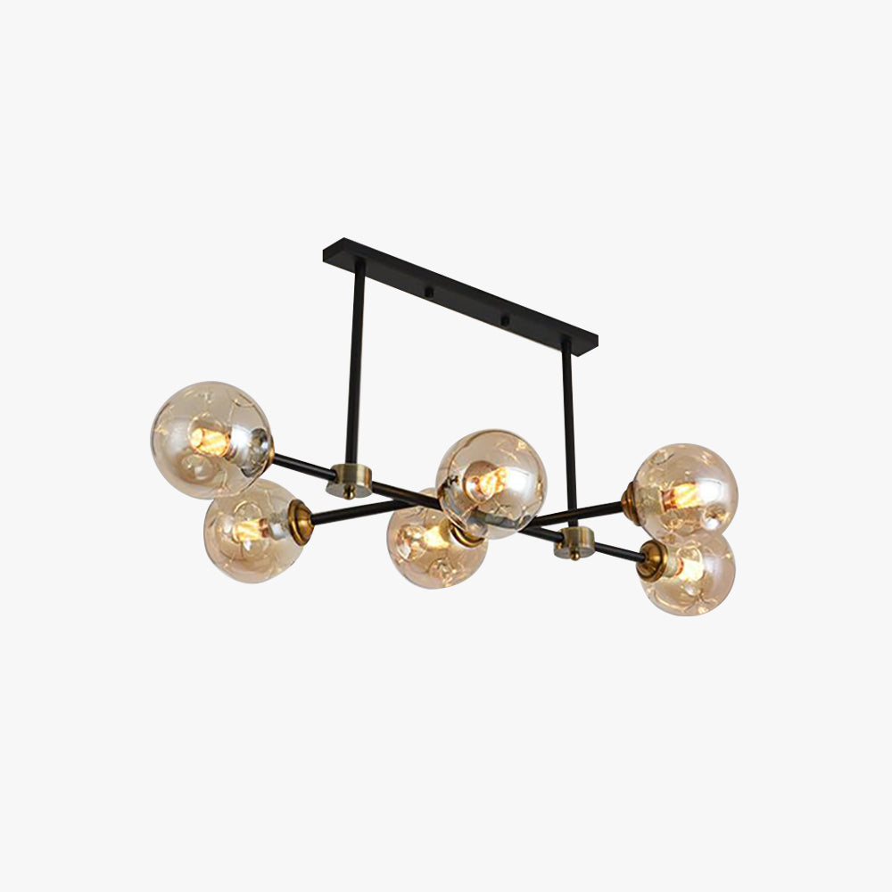 Valentina Moderne LED Suspension Noir Métal Verre Salon Chambre à Coucher - Neutralighting