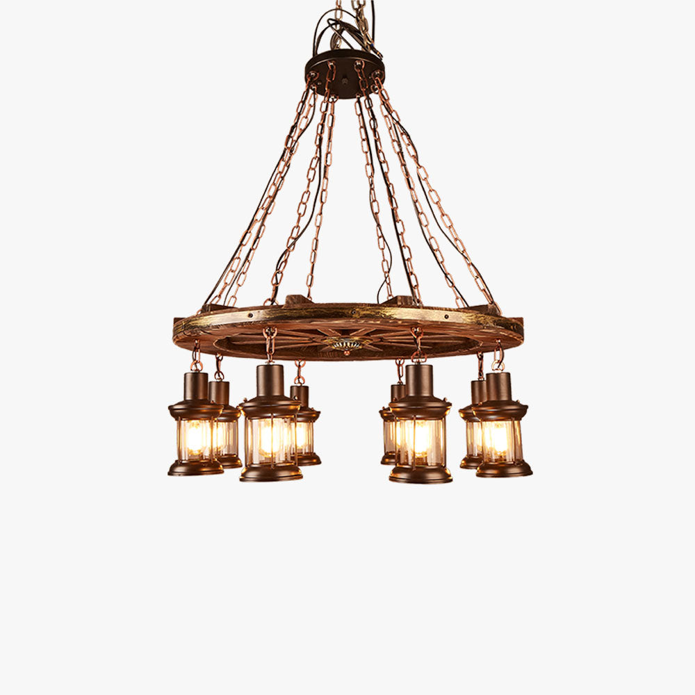 Epoch Suspension Rudder Retro, Metal/Bois, Marron, Salon - Neutralighting