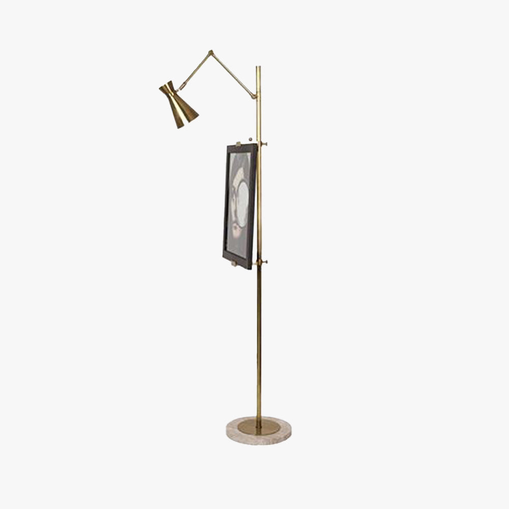 Arisha Design Lampadaire Chevalet Moderne Métal/Verre Laiton Salon/Chambre