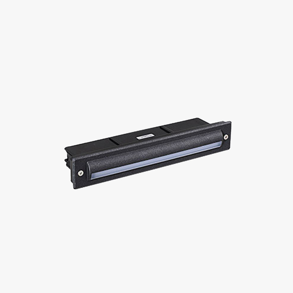 Ray Éclairage Escalier Extérieur Rectangulaire Simple, Métal/Acrylique, Noir, Escalier - Neutralighting