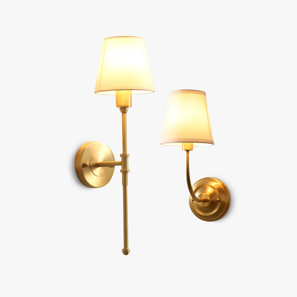 Silva Applique Murale Landerne Vintage, 5 Style, Métal/Tissu, Or, Chambre - Neutralighting