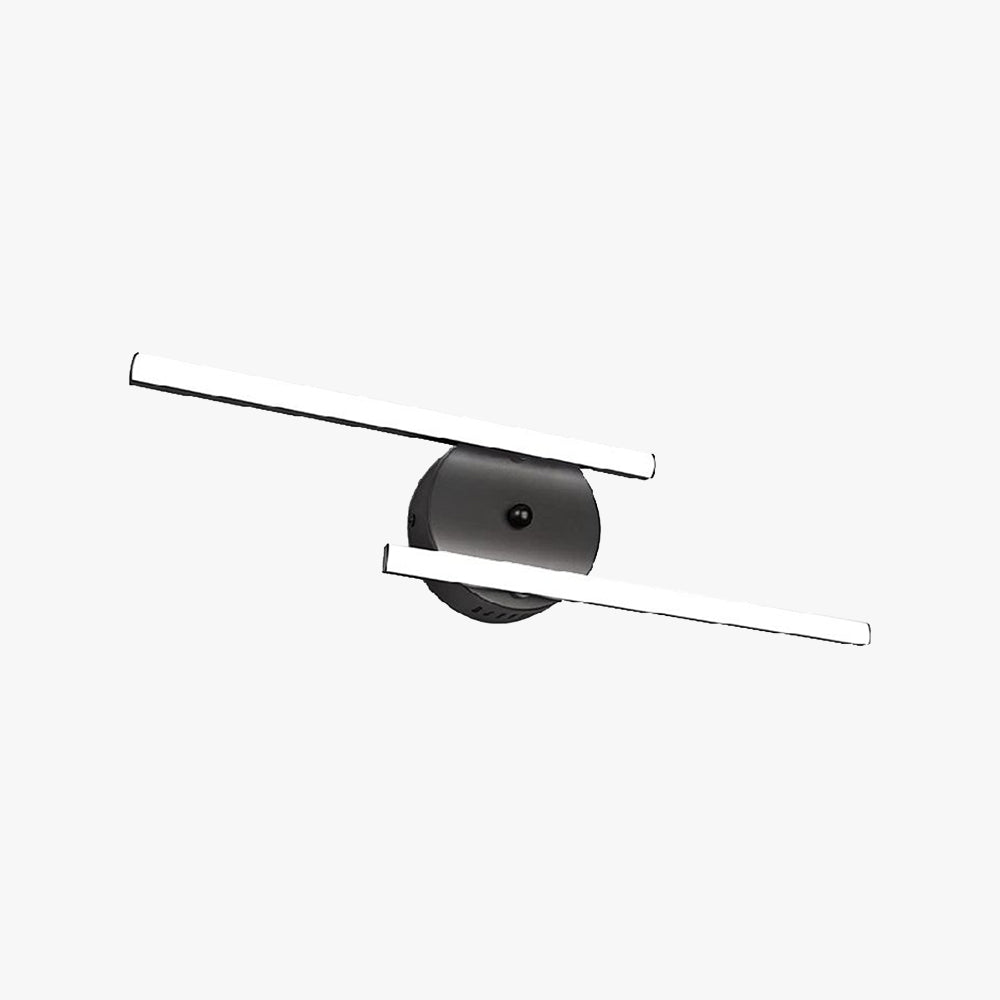 Ray Applique Murale à Miroir Design LED Linéaire Moderne Métal/Gel de Silice Noir/Argent Salle de Bain - Neutralighting