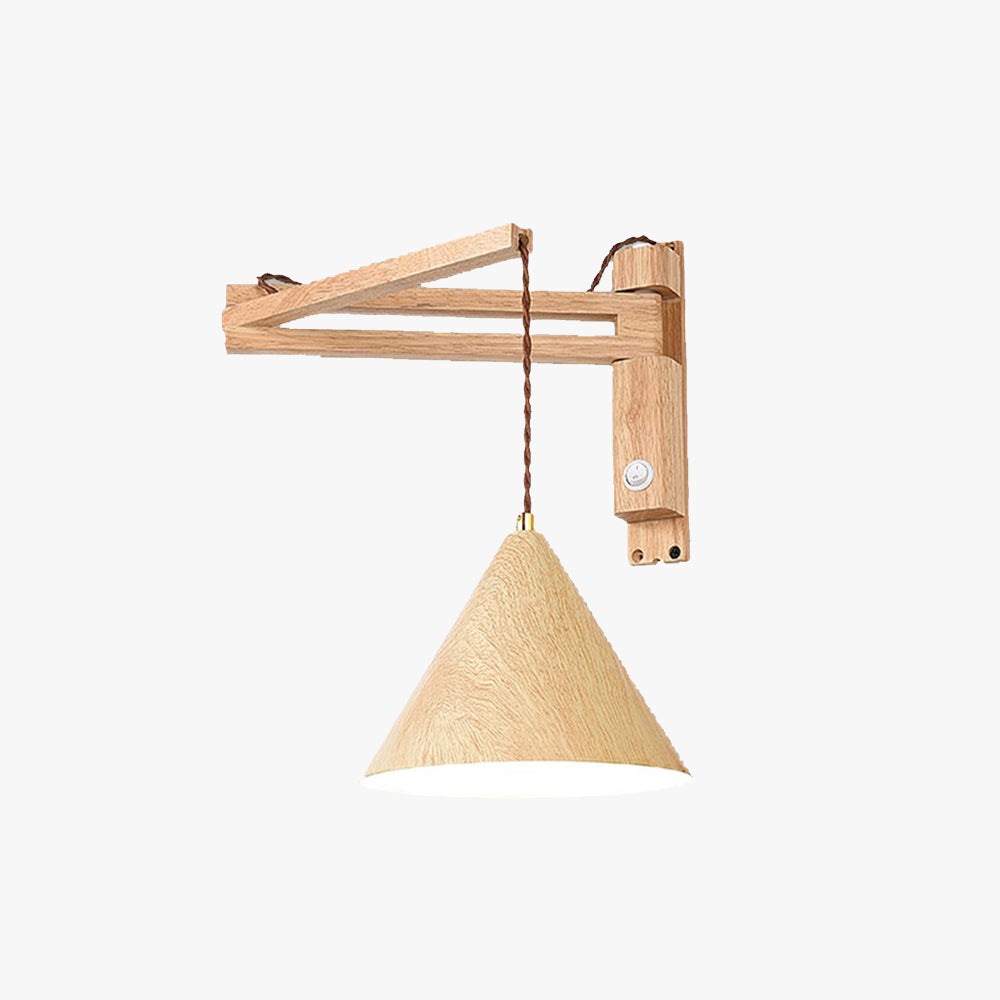 Muto Design Applique Murale Conique Vintage LED Bois Noyer/Bois Chambre - Neutralighting
