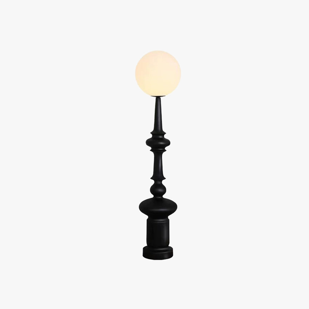 Mira Design Intérieur Lampadaire Colonne Vintage Résine/Verre Noir Salon/Chambre