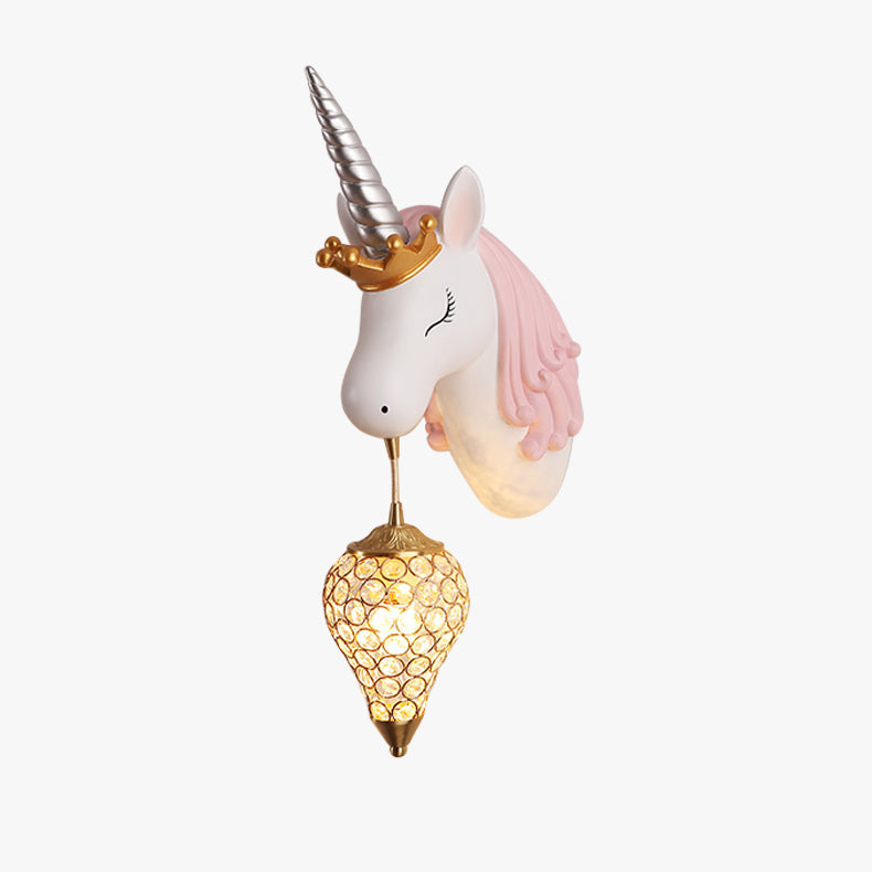 Aria Applique Murale Moderne Licorne/Fraise, Rose/Bleu, Chambre d'enfants - Neutralighting