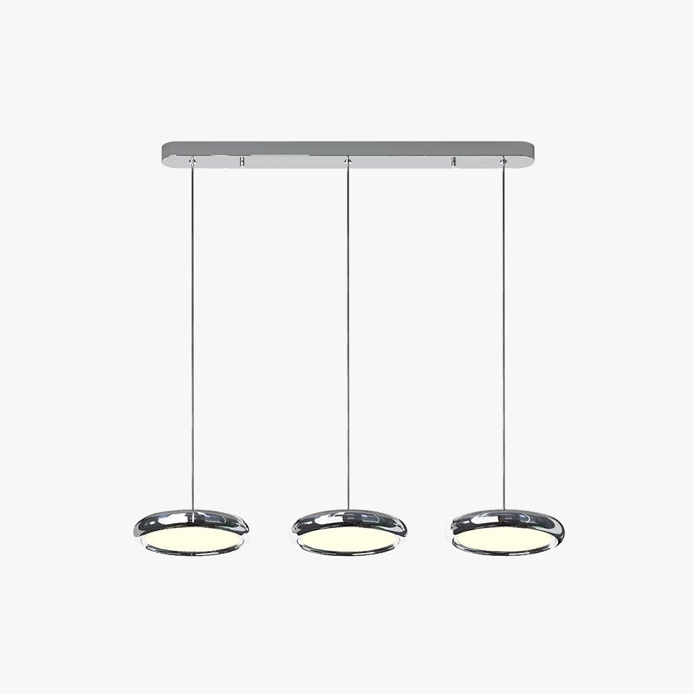 Arisha Suspension Ronde Moderne, Métal/Acrylique, Argent/Or/Rose Rouge, Salon
