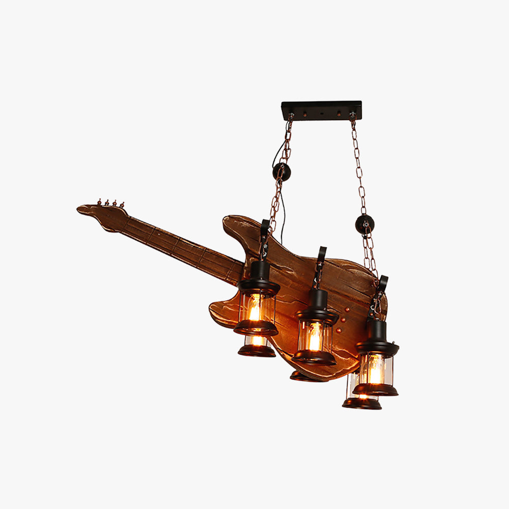 Epoch Suspension Guitare Vintage, Metal/Bois, Marron, Chambre - Neutralighting