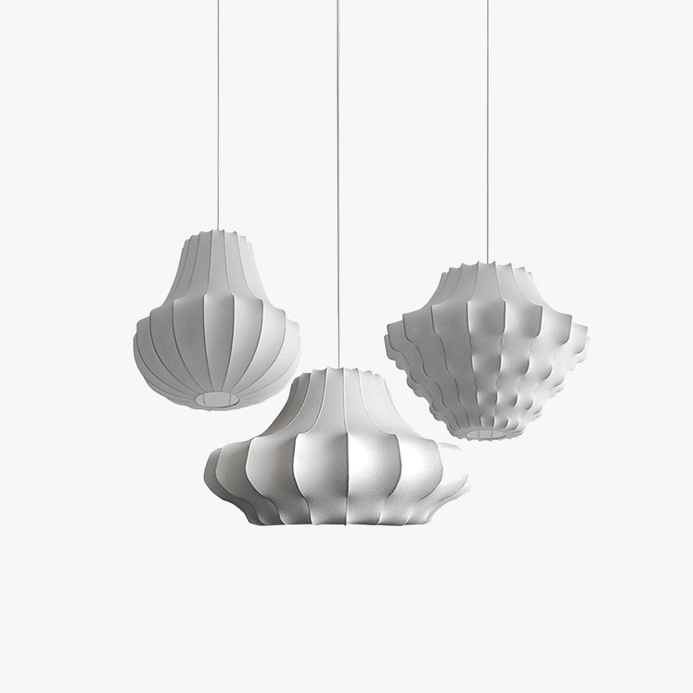 Ritta Design Italien Luminaires Suspensions Moderne Métal Soie Blanc Salle à Manger - Neutralighting