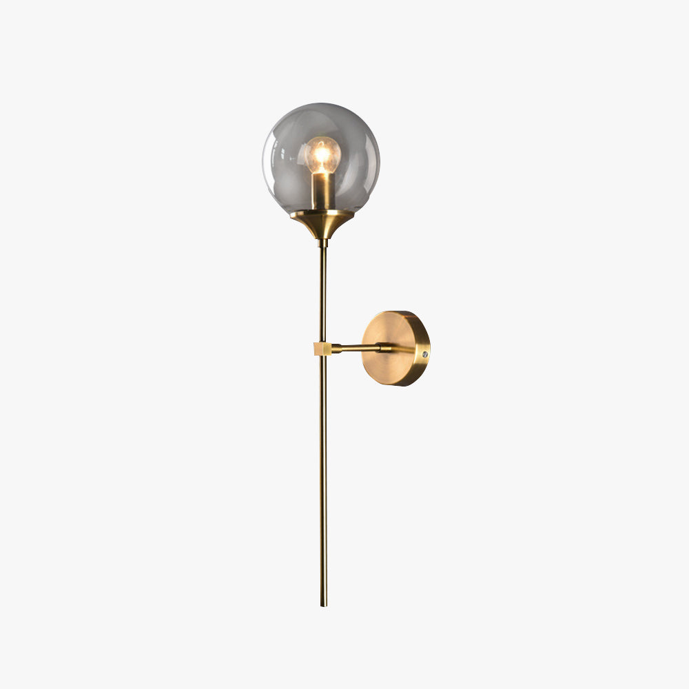 Valentina Applique Globe Murale Moderne, Métal/Verre, Gris/Ambre/Transparent/Blanc, Salle à Manger - Neutralighting