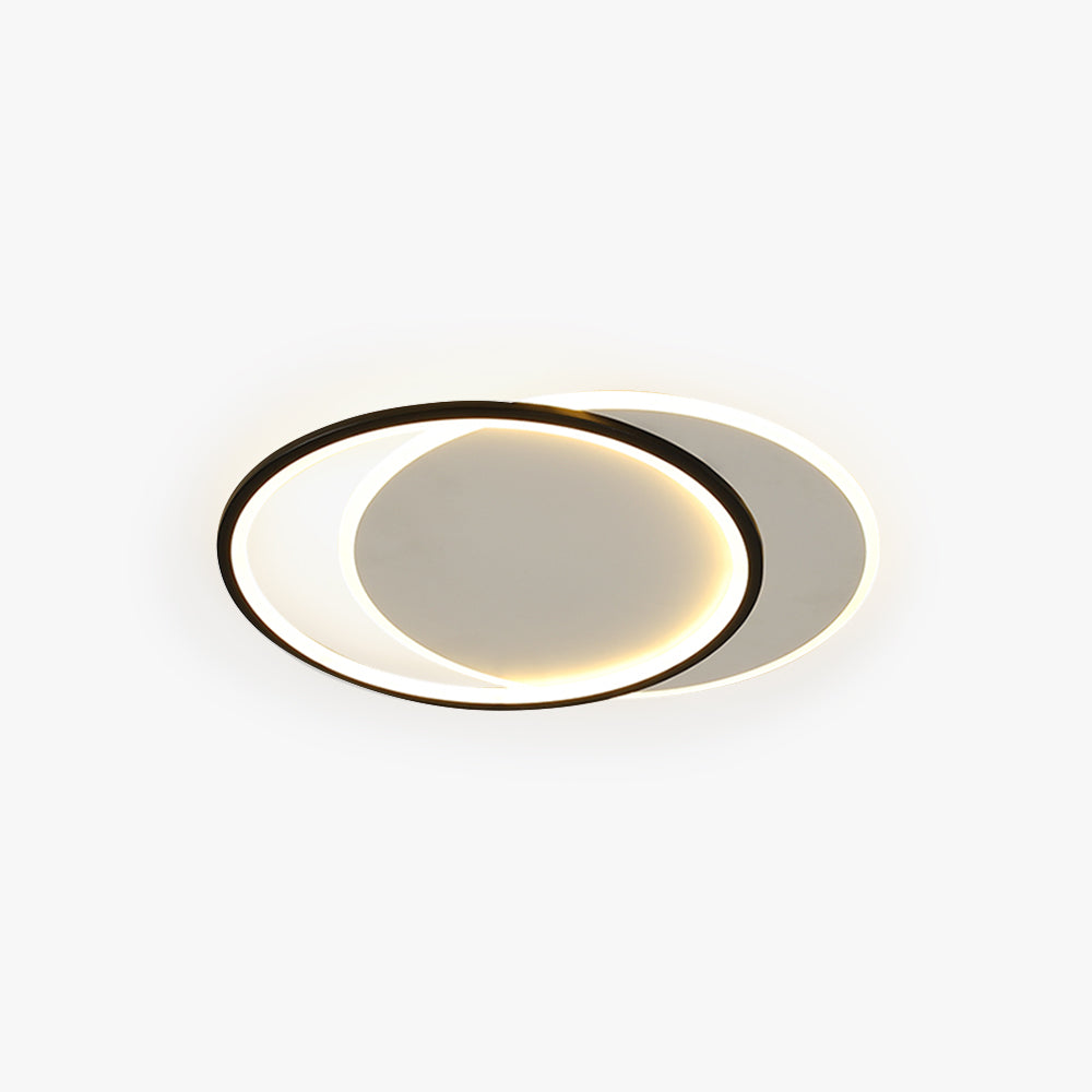 Arisha Plafonnier Carré/Rond Moderne, Métal/Acrylique, Blanc/Noir, Salon