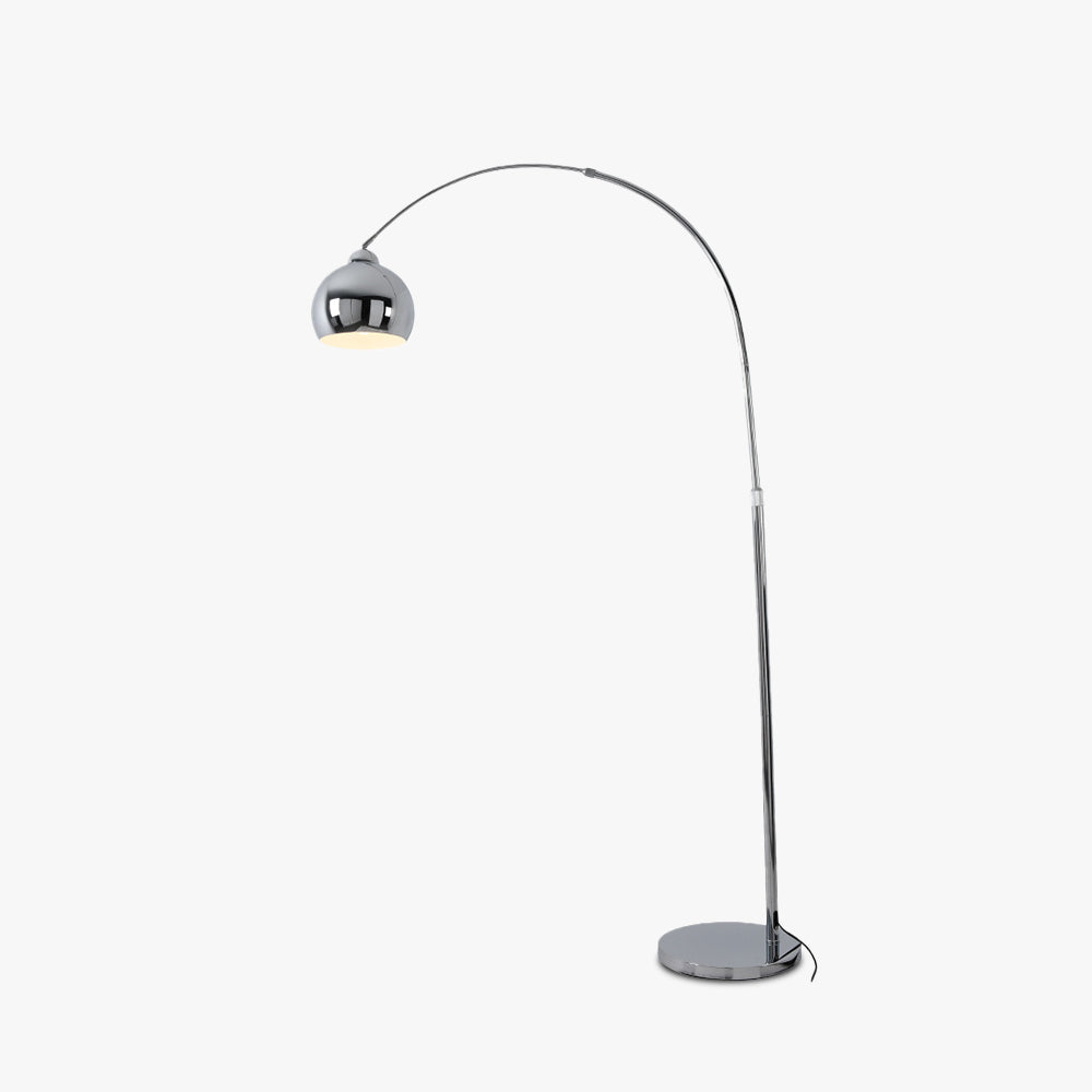 Mira Design Lampadaire Canne à Pêche Simple Argent Métal/Verre Chrome Salon Grande