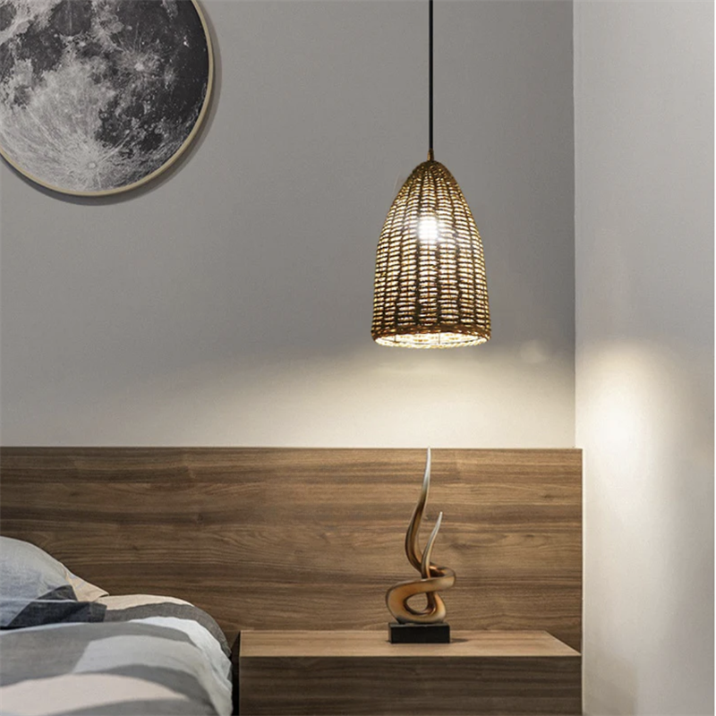 Ritta Rétro Métal/Rotin Suspension Chambre à Coucher - Neutralighting