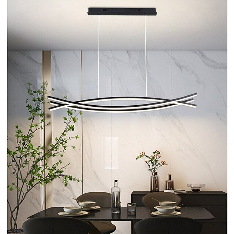 Arisha Suspension Courbe LED Moderne Métal Salle à manger - Neutralighting