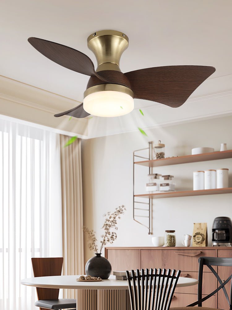 Plafonnier Ventilateur Aureon Moderne en Bois, détail du cadre métallique