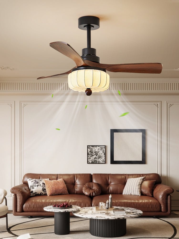 Svelk Plafonnier Ventilateur Vintage installé dans un intérieur
