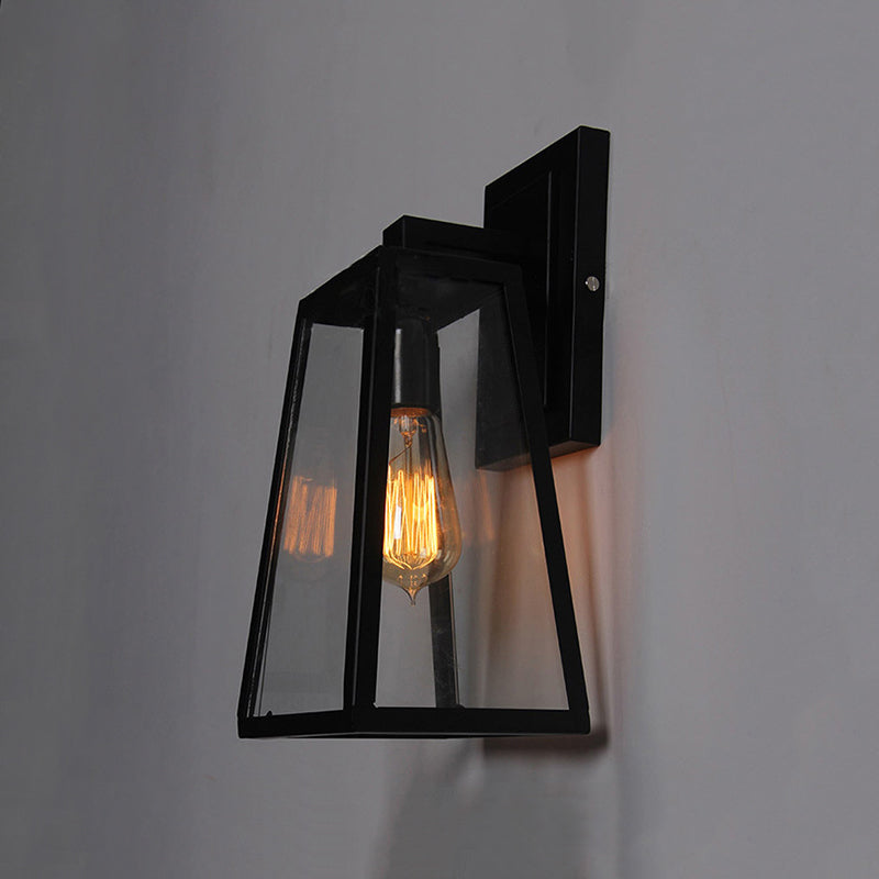 Silva Applique Murale Landerne Industriel, Métal/Verre, Noir, Extérieur - Neutralighting