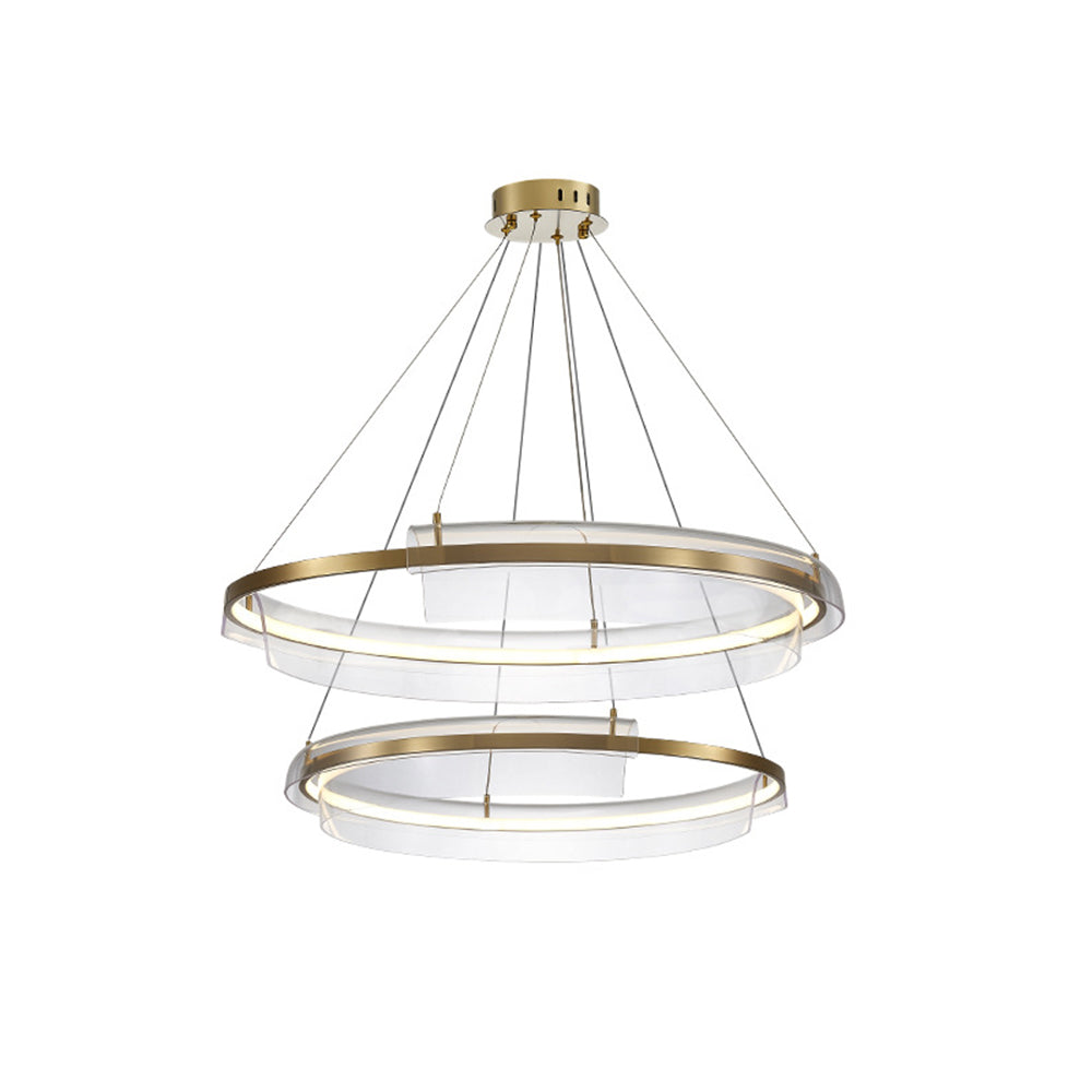 Arisha Suspension Ronde Moderne, Métal/Acrylique, Doré, Salon/Chambre à Coucher - Neutralighting