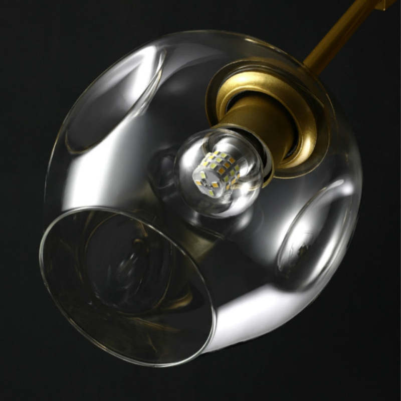 Valentina Suspension Multi Retro, Metal/Verre, Noir/Or, Chambre - Neutralighting