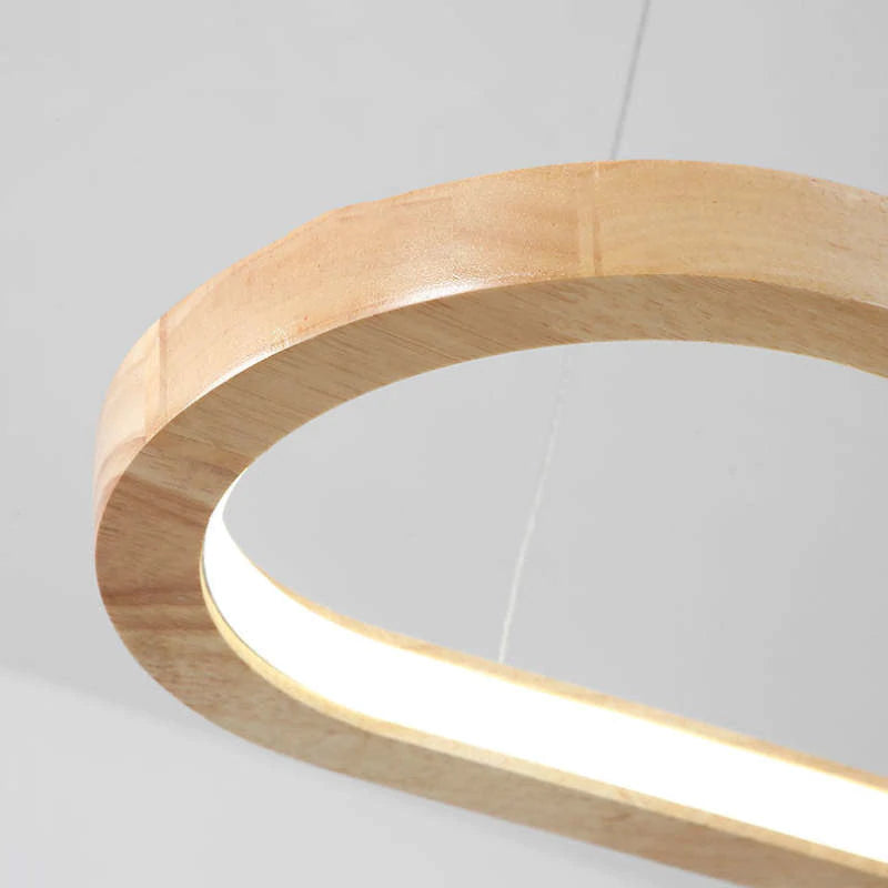 Muto Suspension Ellipse Moderne, Bois/Acrylique, Bois, Salon - Neutralighting