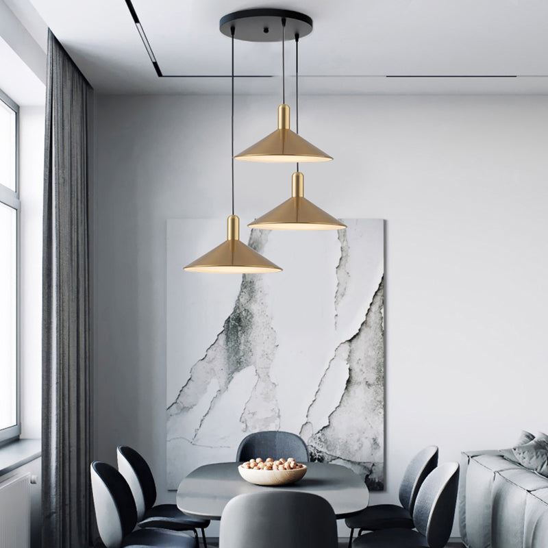 Arisha Suspension Moderne LED Acrylique/Métal, Noir/Blanc/Or, Salon - Neutralighting