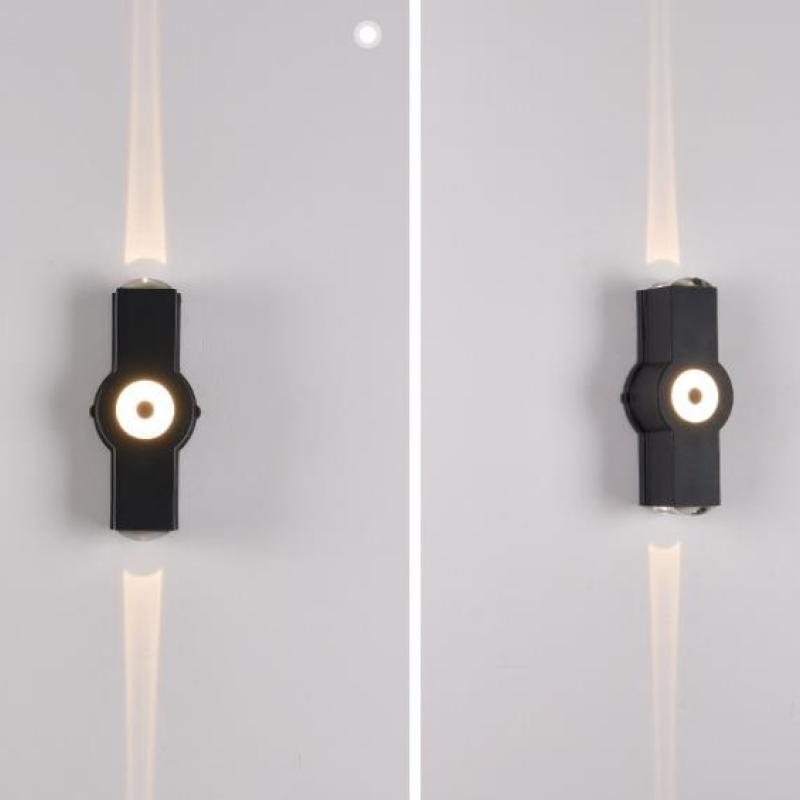 Ray Applique Murale Ronde Moderne, Métal, Noir, Jardin/Couloir - Neutralighting