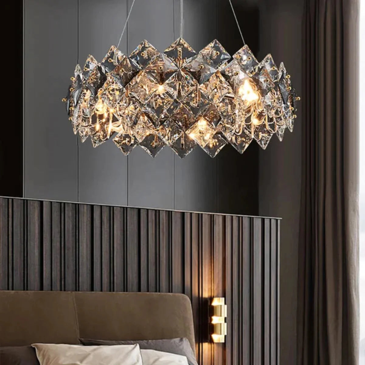 Kristy Cristal Moderne Lustre 6 Lumières Salon/Chambre à Coucher
