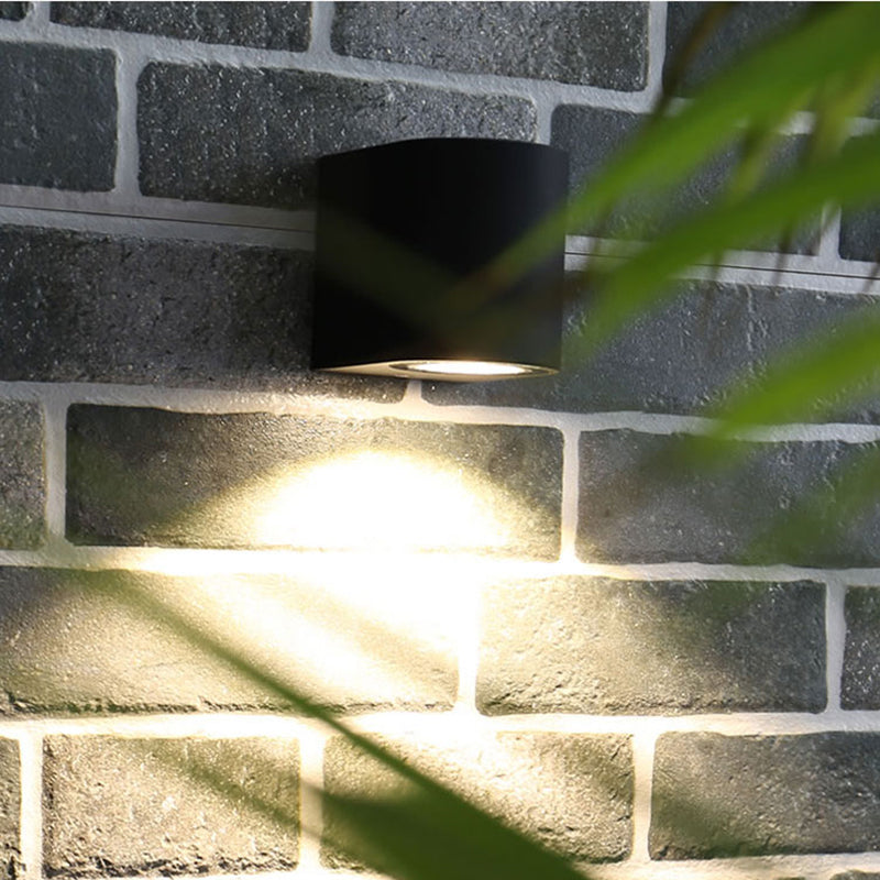 Tavon Applique Murale Carré/Tour Minimaliste. Métal/Verre. Noir. Jardin - Neutralighting