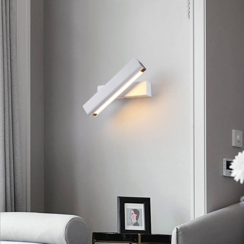 Arisha Applique Murale Rotatif Rectangulaire Simple, Métal, Noir/Blanc, Salon - Neutralighting