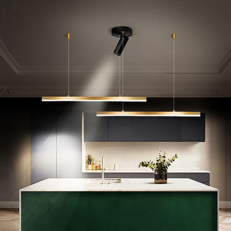 Arisha Suspension Linéaire Moderne, Métal, Doré, Salon - Neutralighting