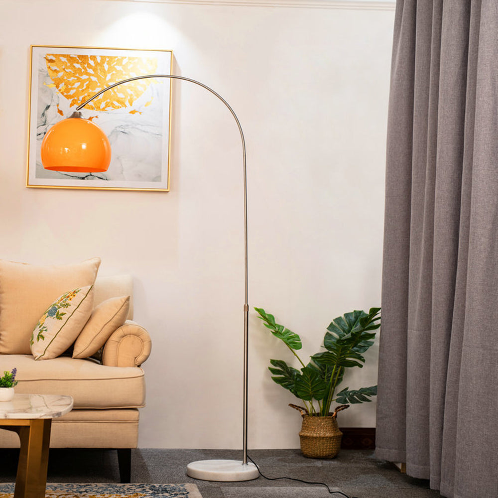 Mira Lampadaire Dôme Moderne Métal/Marbre/Acrylique Blanc/Orange Salon